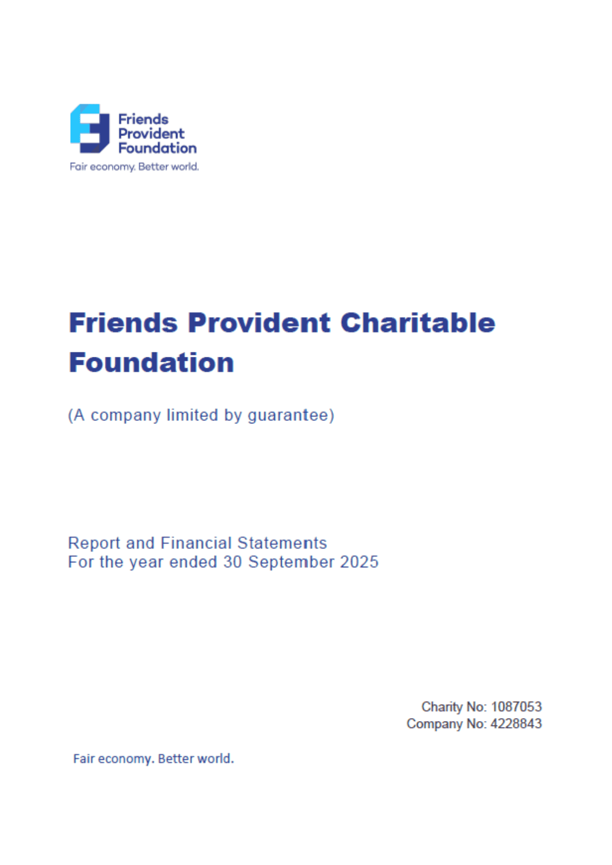 Front cover of the Friends Provident Foundation